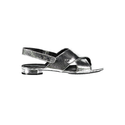 Silver Leather Women Sandal