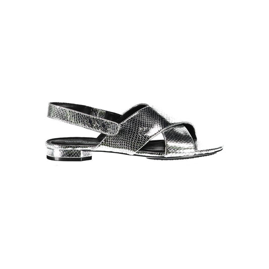 Silver Leather Women Sandal