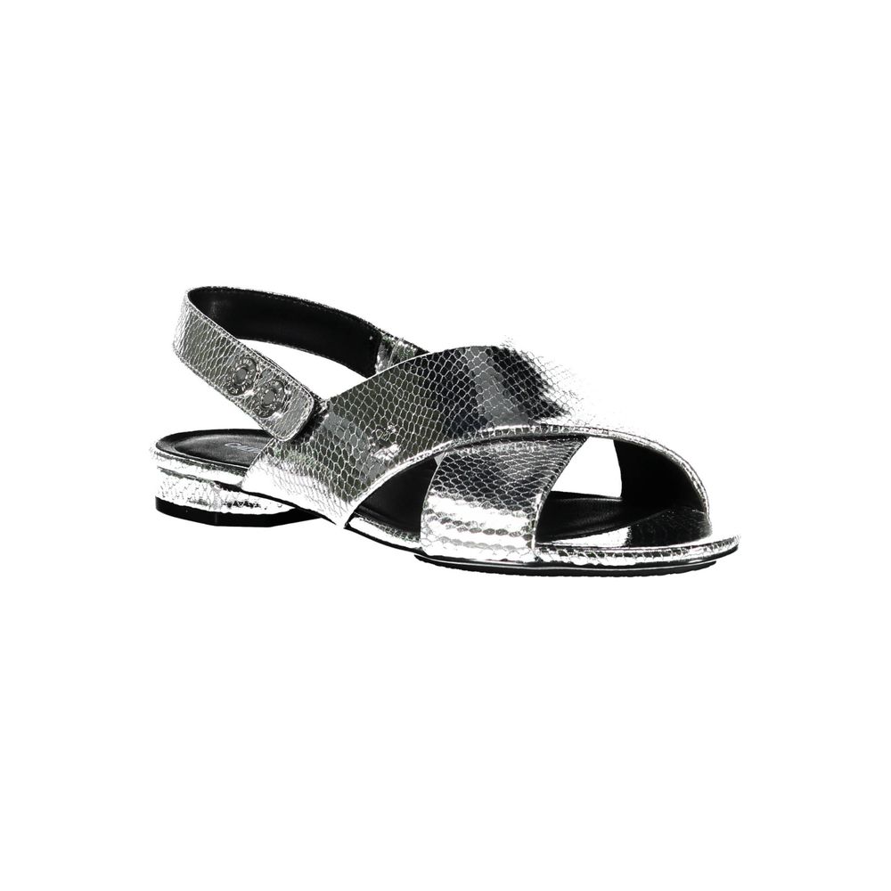 Silver Leather Women Sandal