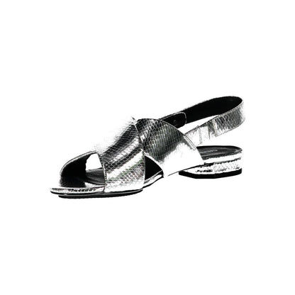 Silver Leather Women Sandal