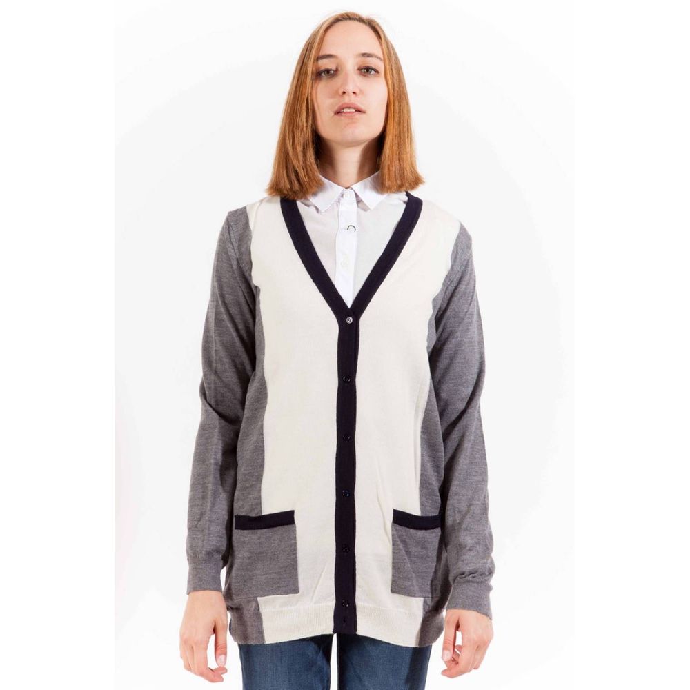 Gray Wool Women Cardigan