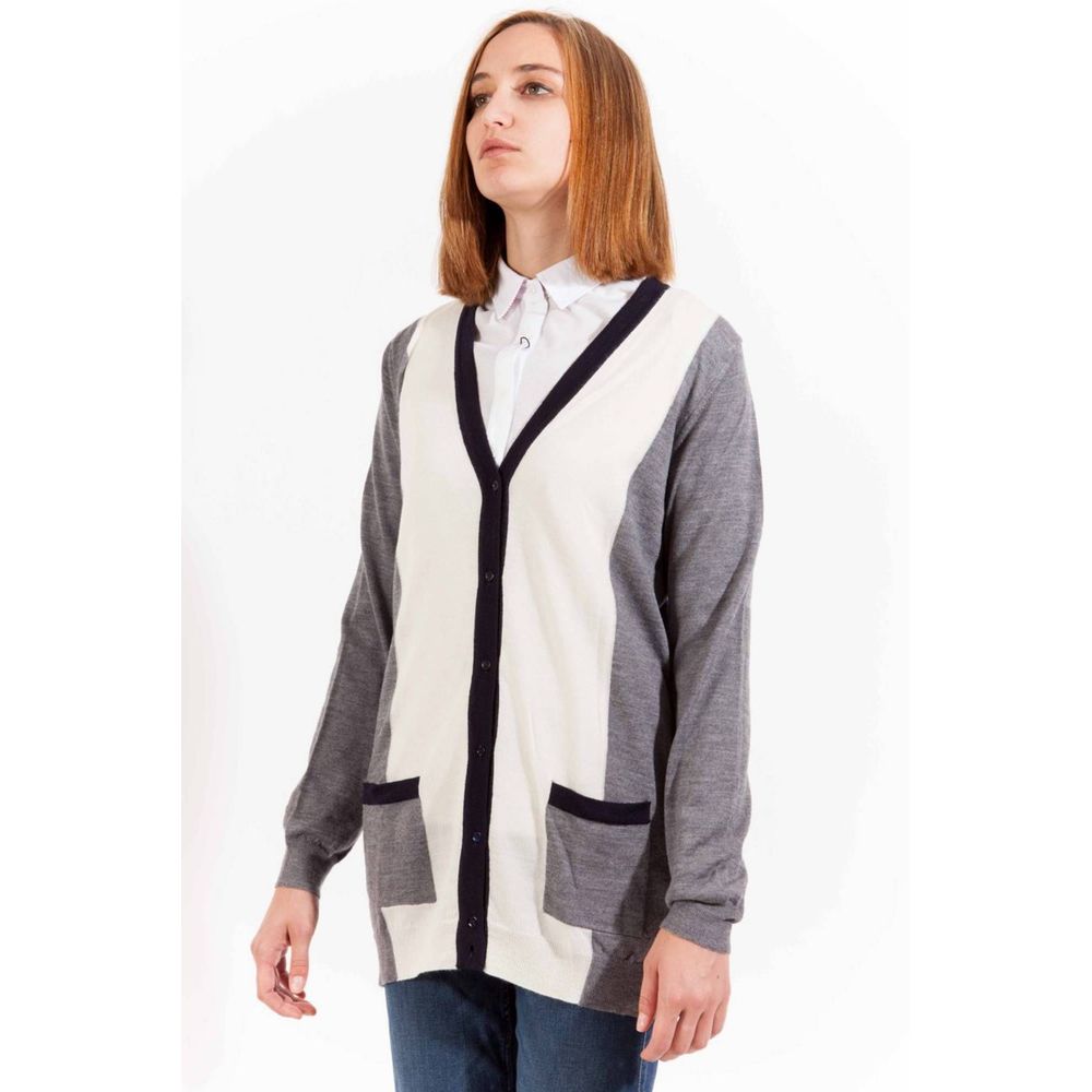 Gray Wool Women Cardigan
