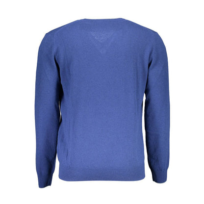 Blue Wool Men Sweater