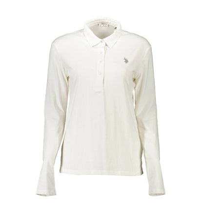 White Cotton Women Polo Shirt