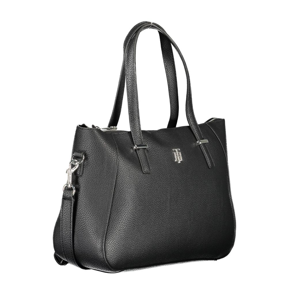 Black Polyethylene Women Handbag