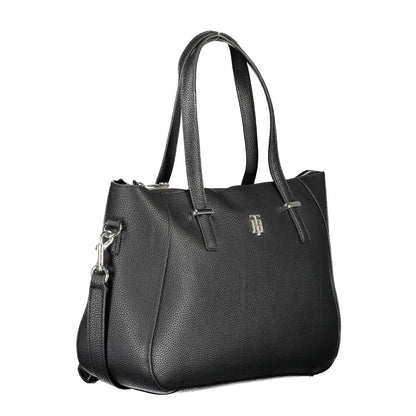 Black Polyethylene Women Handbag