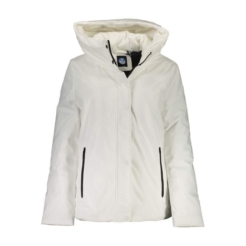 White Polyester Women Jacket