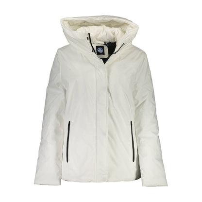 White Polyester Women Jacket