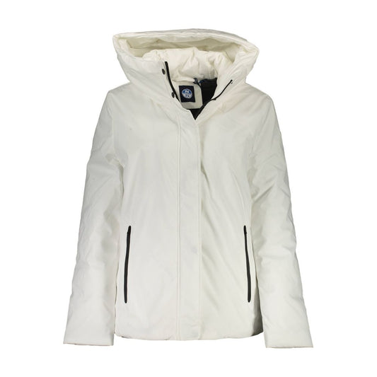 White Polyester Women Jacket