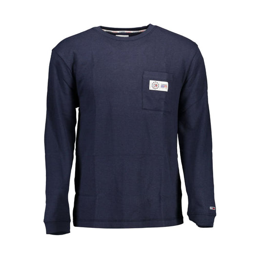 Blue Cotton Men Sweater