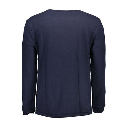 Blue Cotton Men Sweater