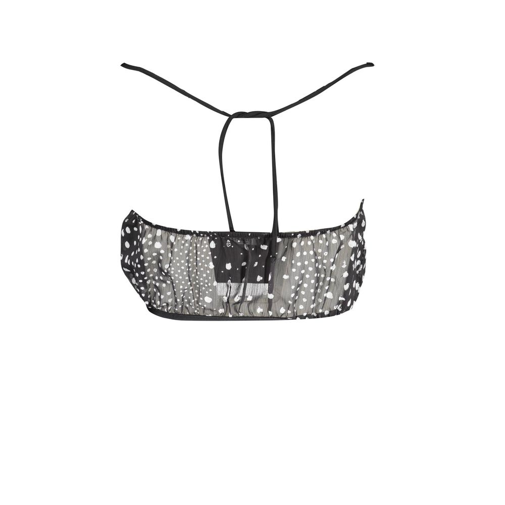 Black Polyester Women Top