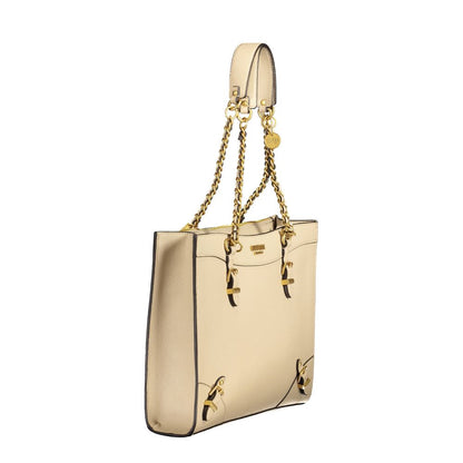 Beige Polyethylene Women Handbag