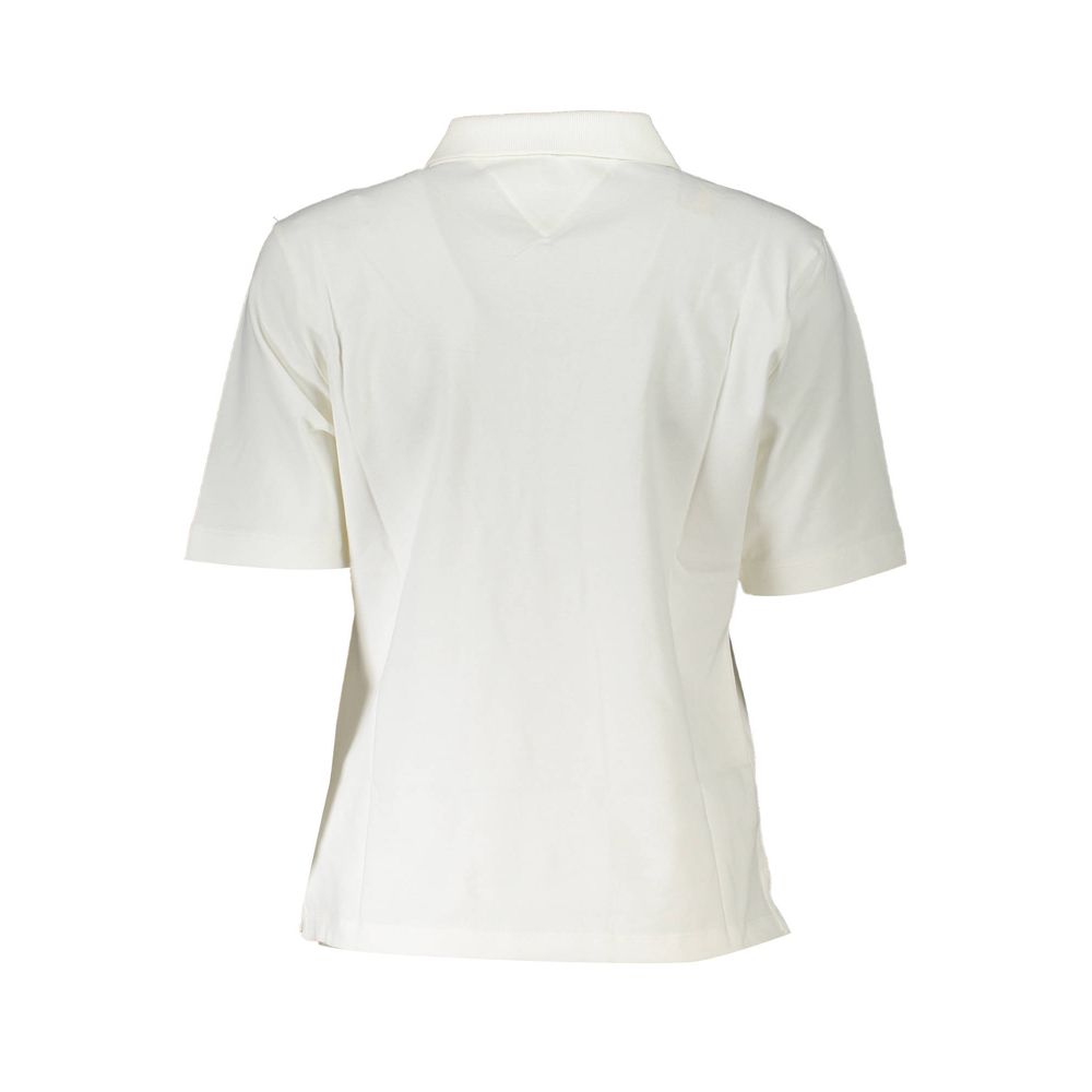 White Cotton Women Polo Shirt