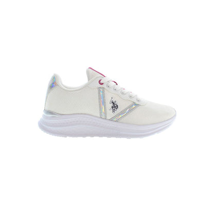 White Polyester Women Sneaker