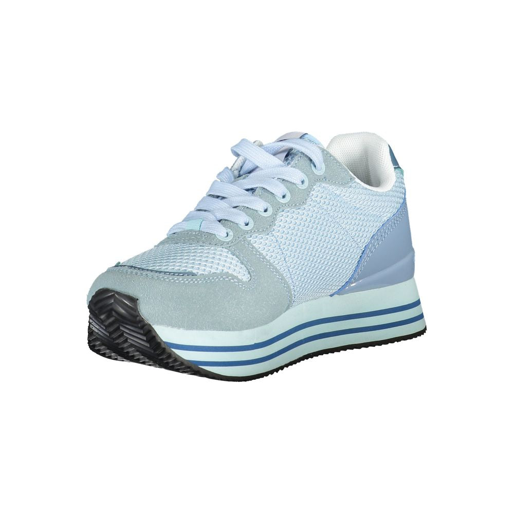 Light Blue Artificial Leather Women Sneaker