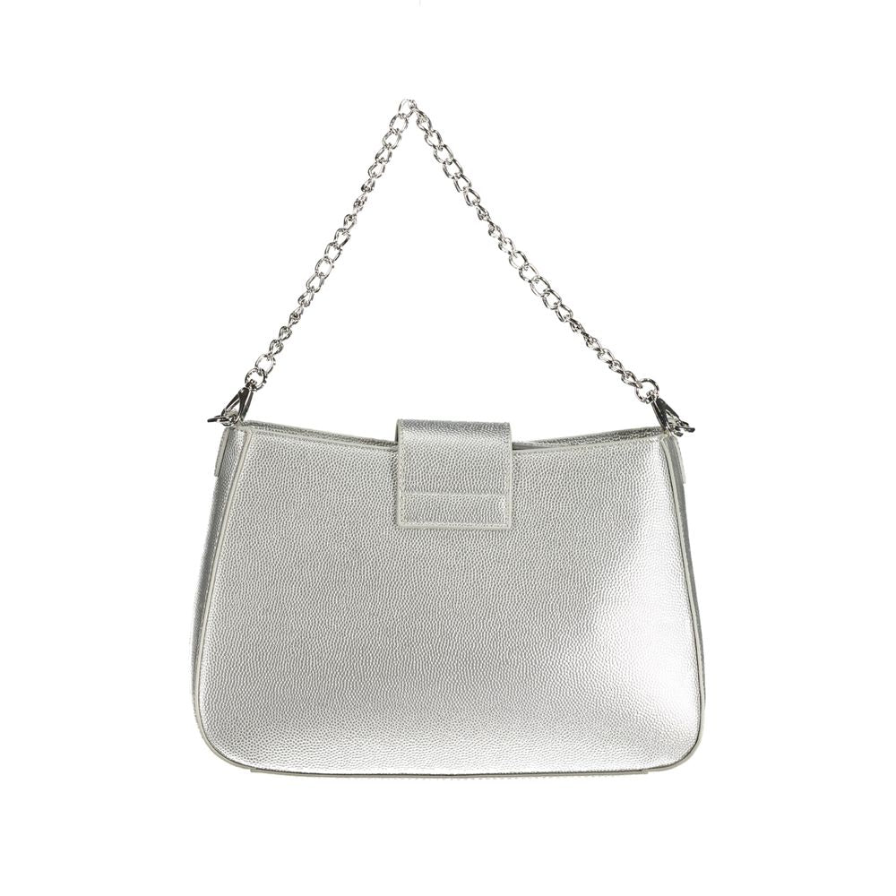 Silver Polyethylene Women Handbag