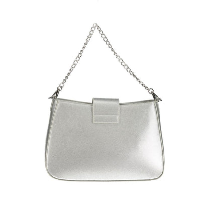 Silver Polyethylene Women Handbag