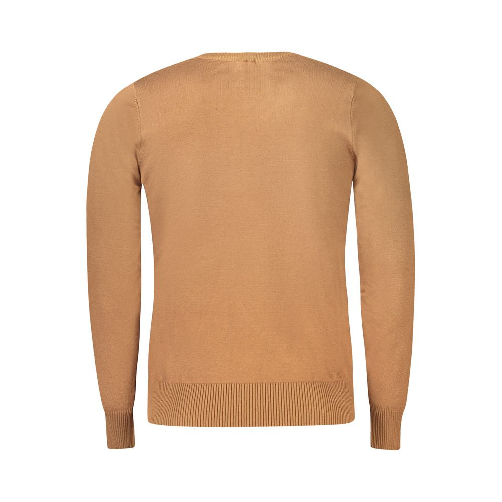 Brown Nylon Men Sweater