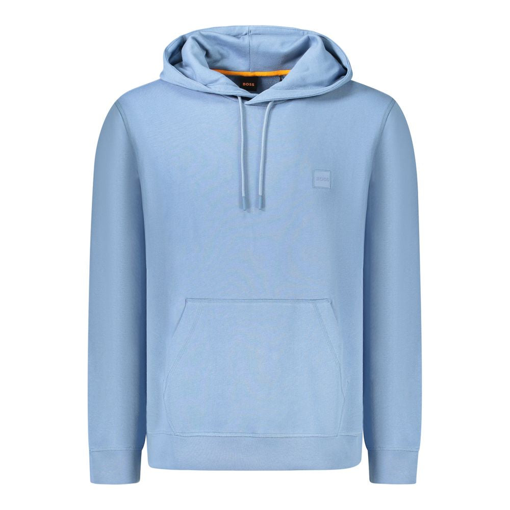 Light Blue Cotton Men Sweater