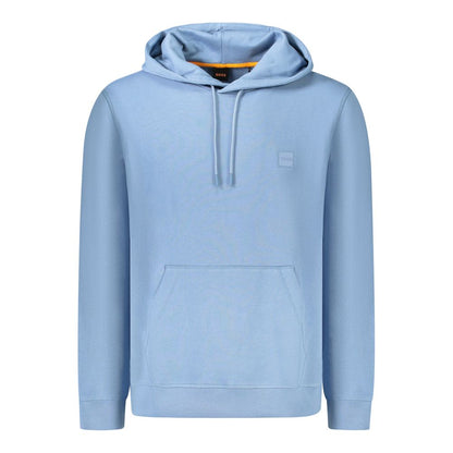 Light Blue Cotton Men Sweater
