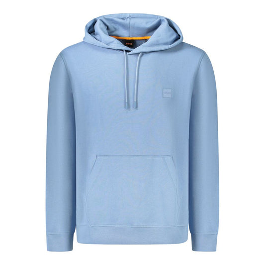 Light Blue Cotton Men Sweater