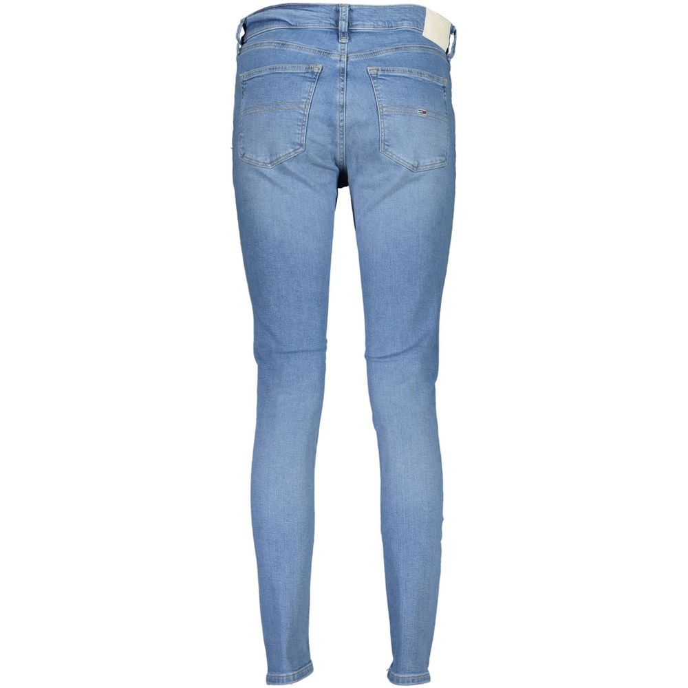 Light Blue Cotton Women Skinny Jean
