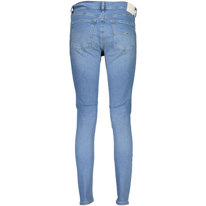 Light Blue Cotton Women Skinny Jean