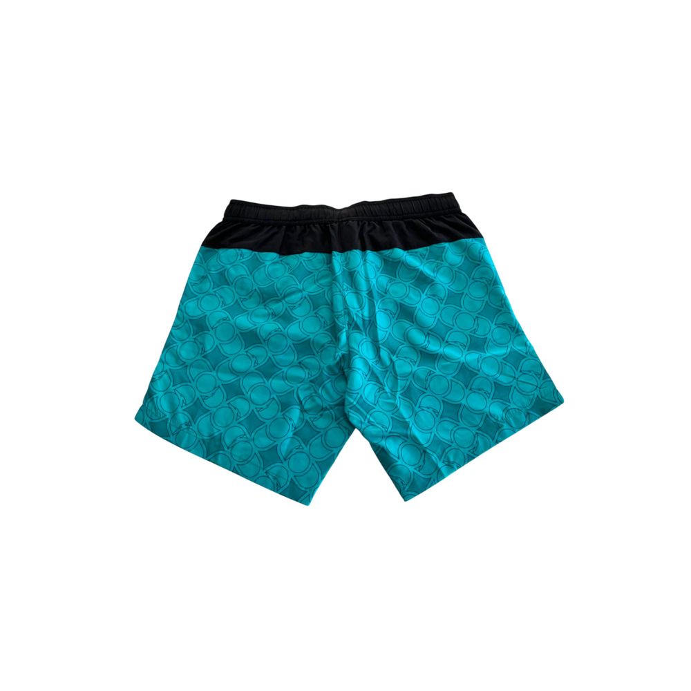 Blue Polyester Men Swim Short