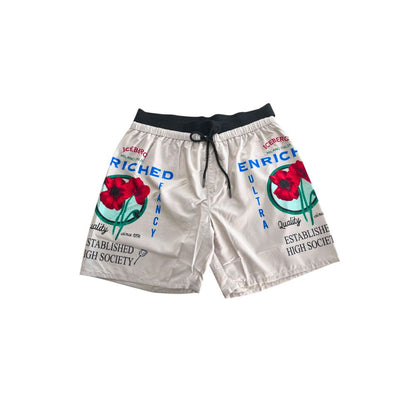 White Polyester Men's Swim Short