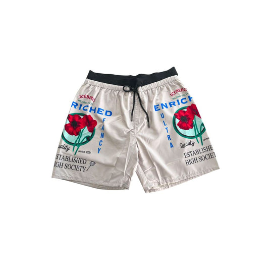 White Polyester Men's Swim Short