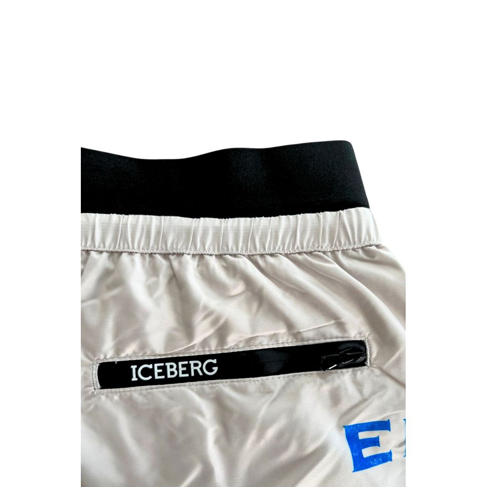 White Polyester Men's Swim Short