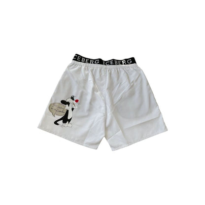 White Polyester Men Swim Short