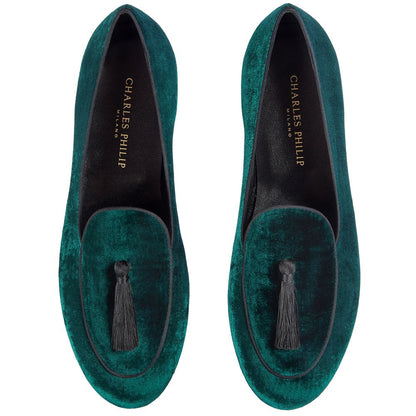 Green Velvet Loafer