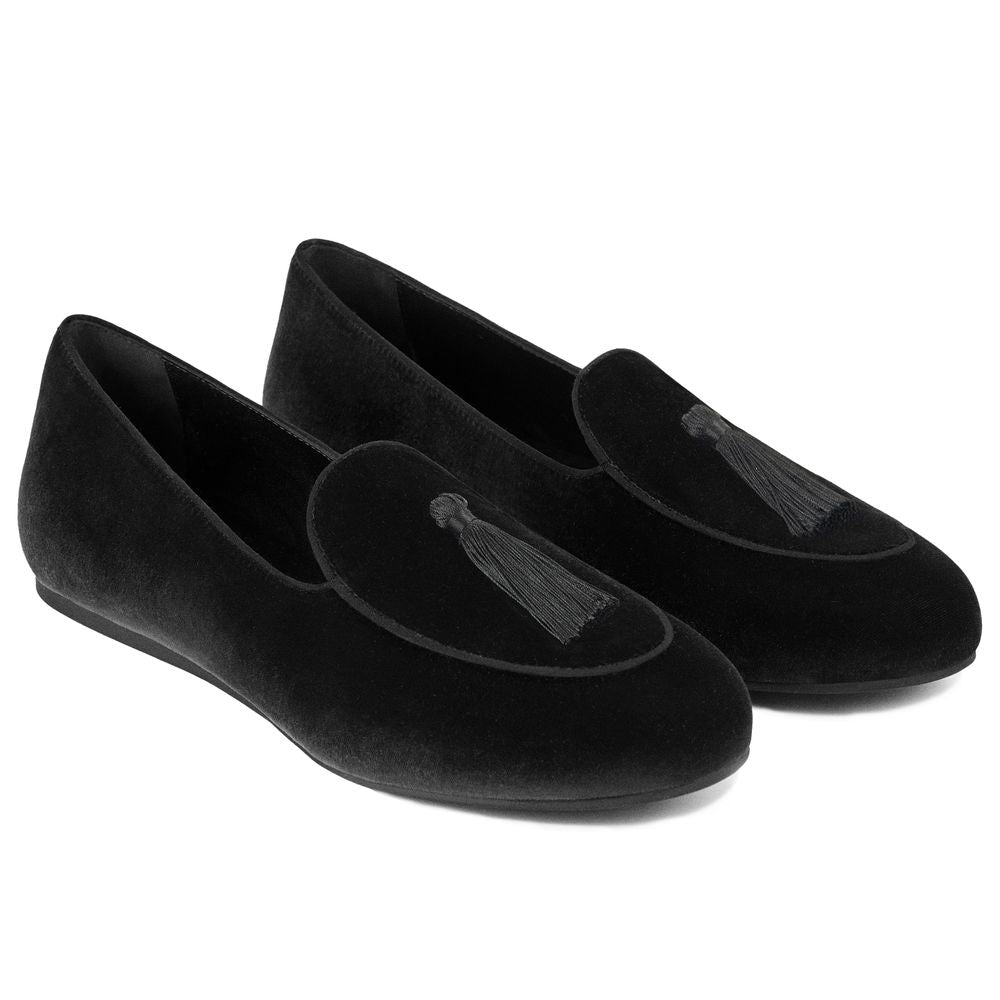 Black Velvet Loafer