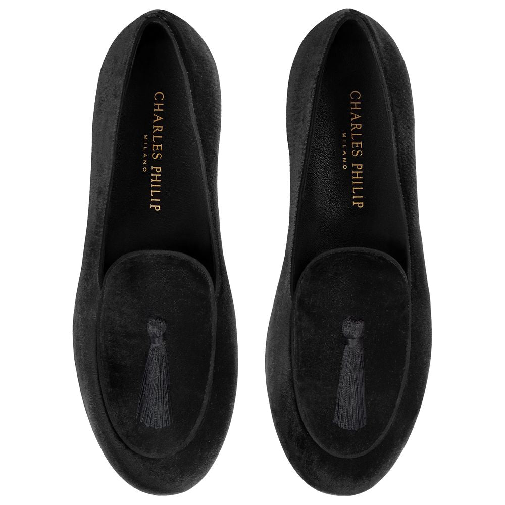 Black Velvet Loafer
