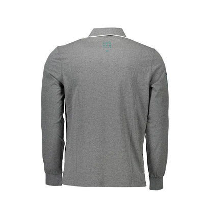 Gray Cotton Men Polo Shirt