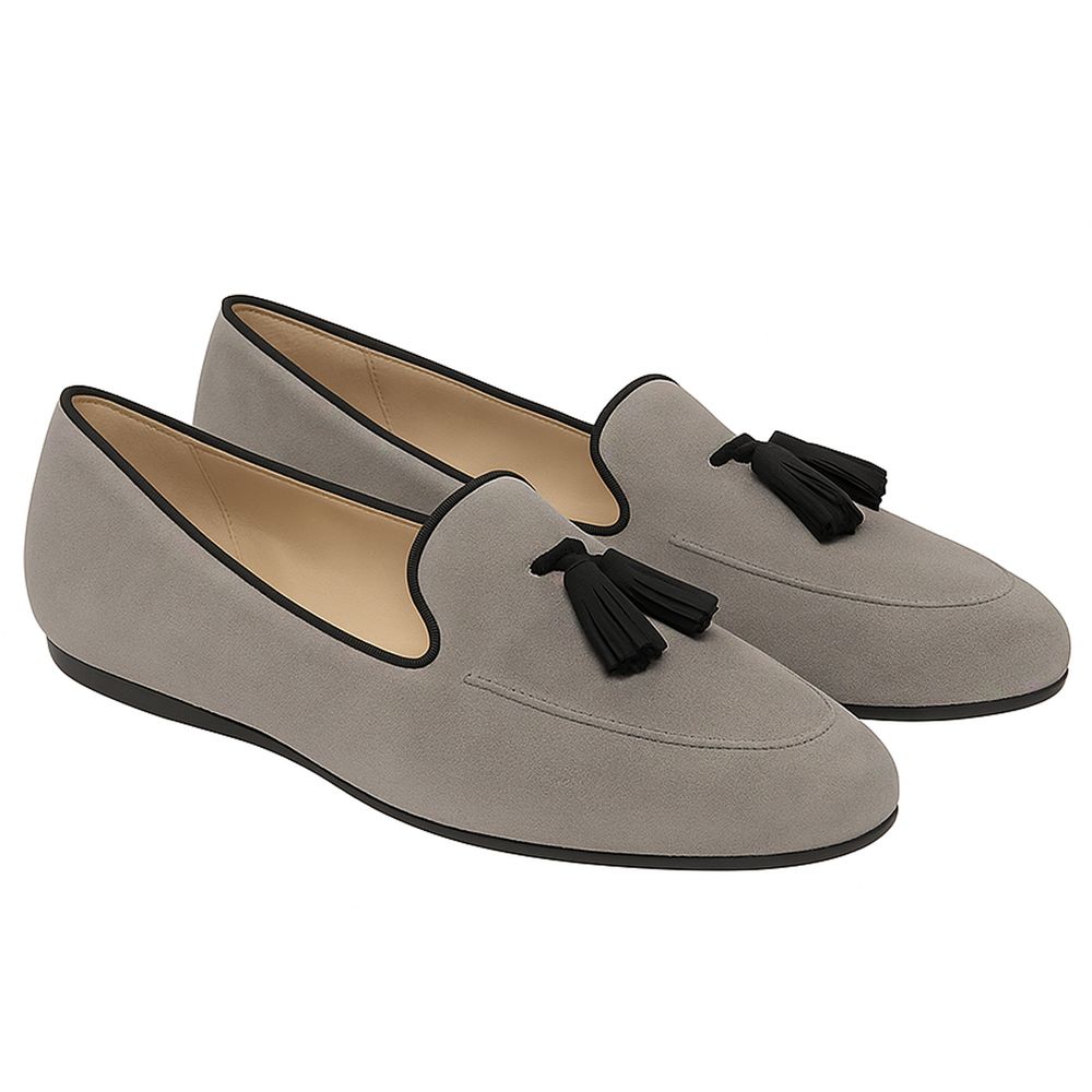 Gray Calfskin Loafer