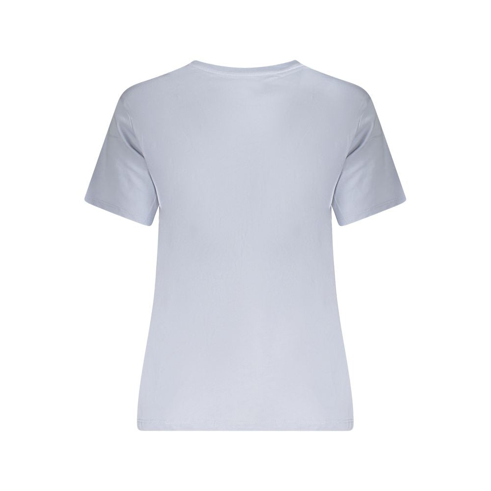 Light Blue Cotton Women T-Shirt