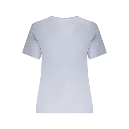 Light Blue Cotton Women T-Shirt