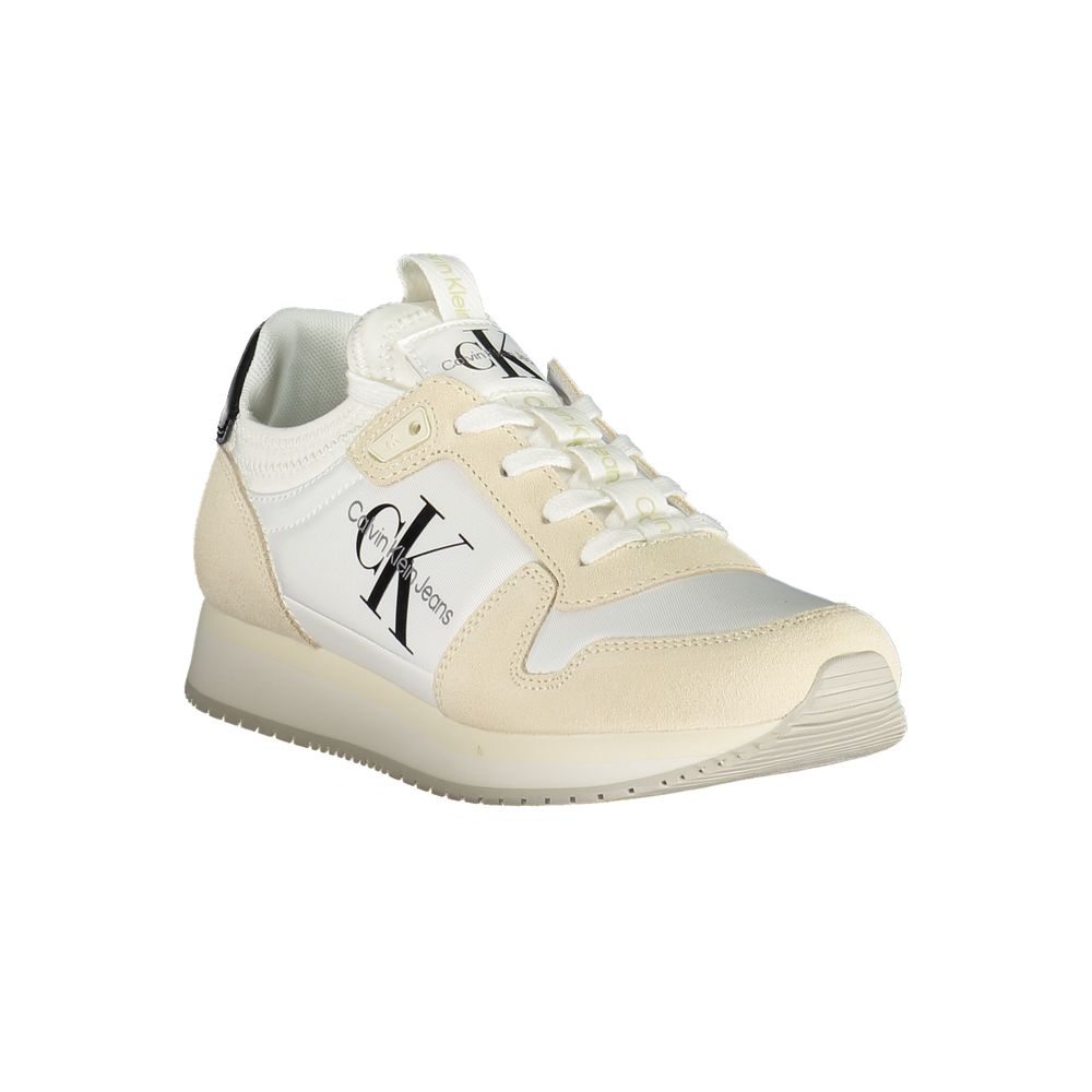 White Polyester Women Sneaker