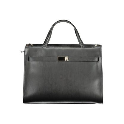 Black Polyethylene Women Handbag