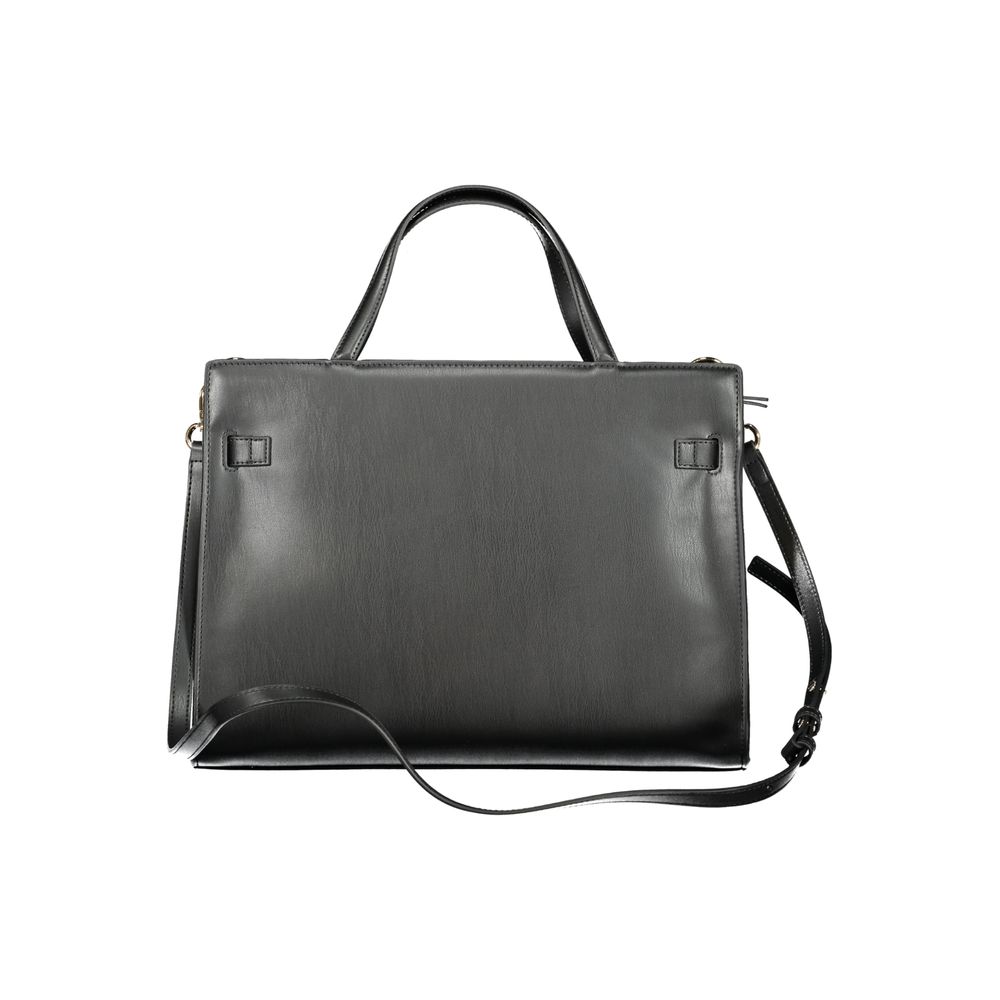 Black Polyethylene Women Handbag