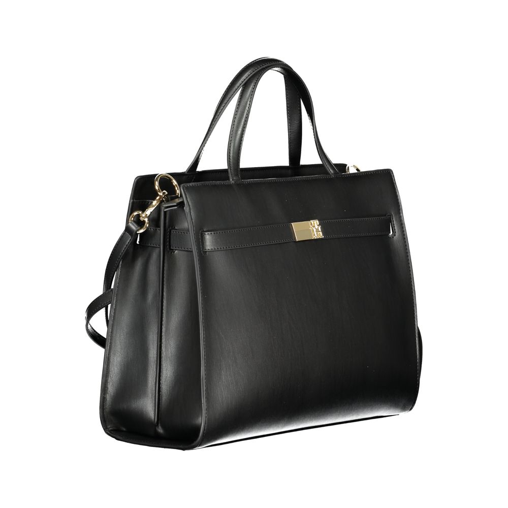 Black Polyethylene Women Handbag