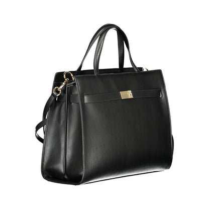 Black Polyethylene Women Handbag
