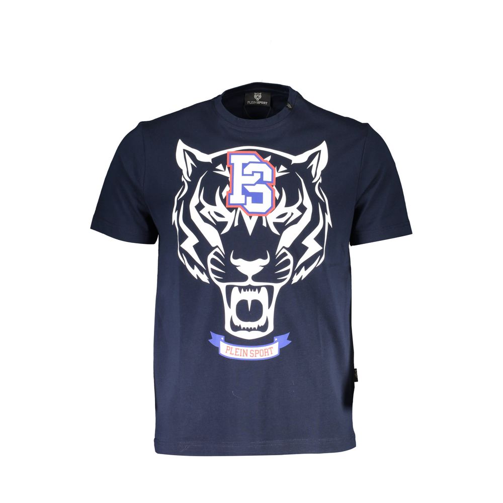 Blue Cotton Men T-Shirt
