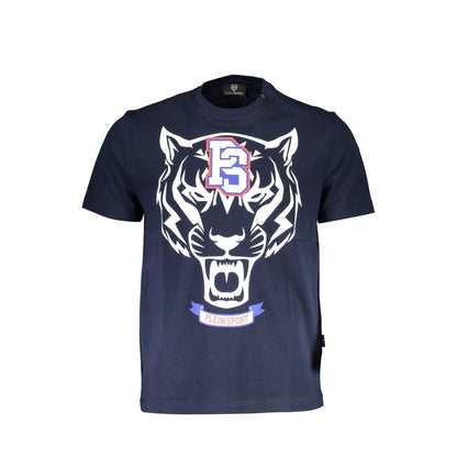 Blue Cotton Men T-Shirt