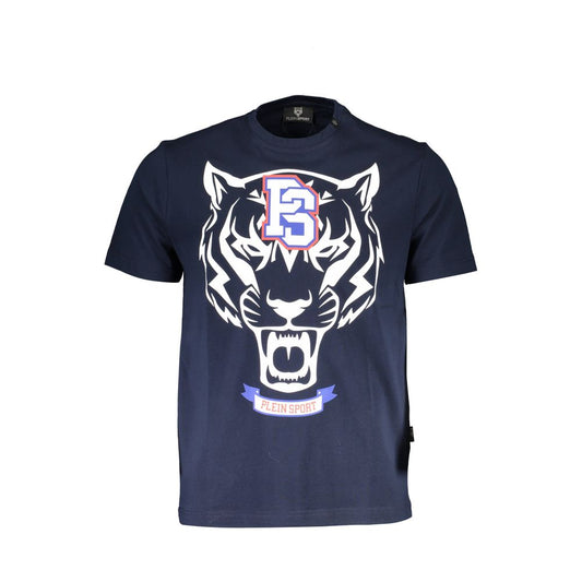 Blue Cotton Men T-Shirt