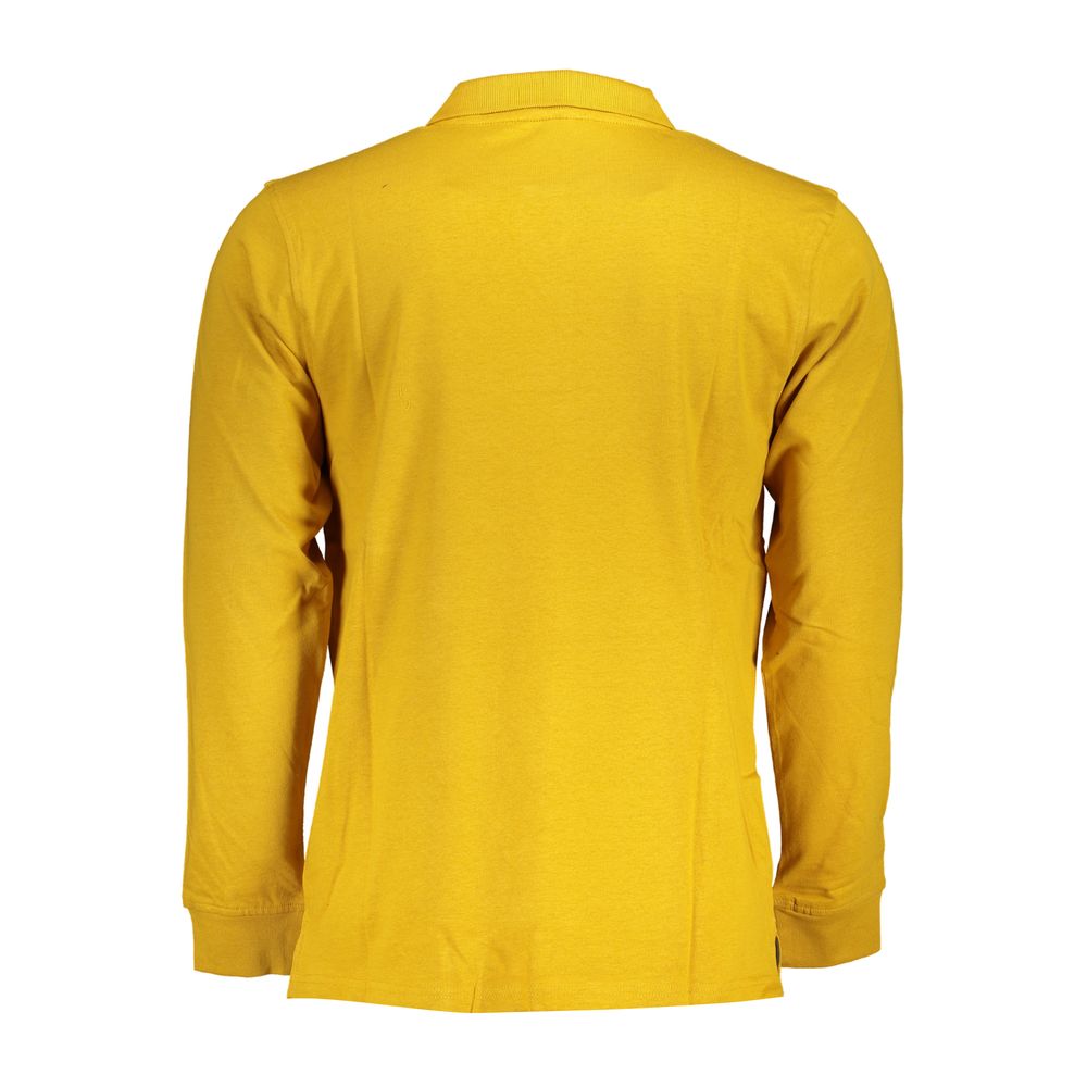 Yellow Cotton Men Polo Shirt