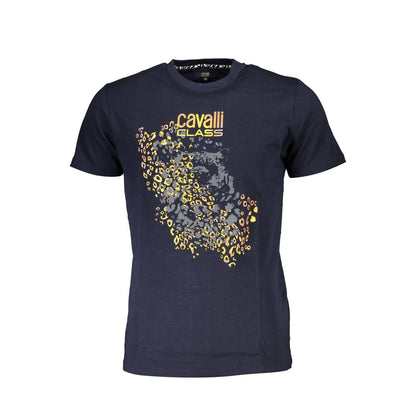 Blue Cotton Men T-Shirt